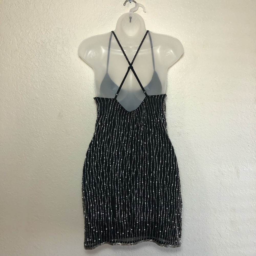 Guess Black and Silver Mini Dress - Picture 2 of 6